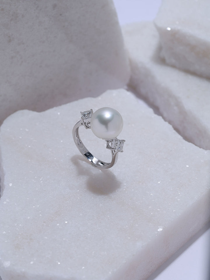 Cincin Mutiara Putih Australia Emas 18K Gred Terbaik KR00175 | POSSIBILITIES