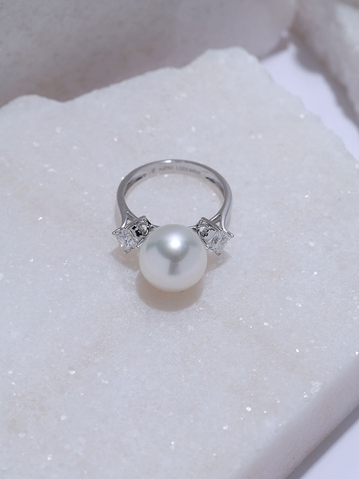Cincin Mutiara Putih Australia Emas 18K Gred Terbaik KR00175 | POSSIBILITIES