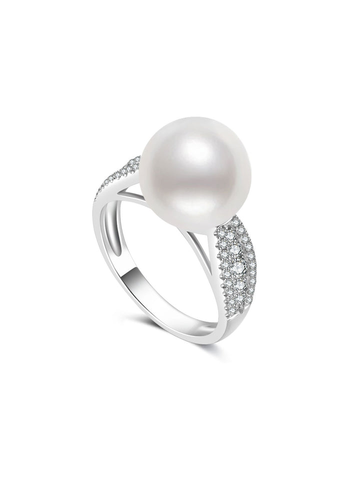 Bague en perle blanche australienne et or 18K de qualité supérieure KR00177 | POSSIBILITIES