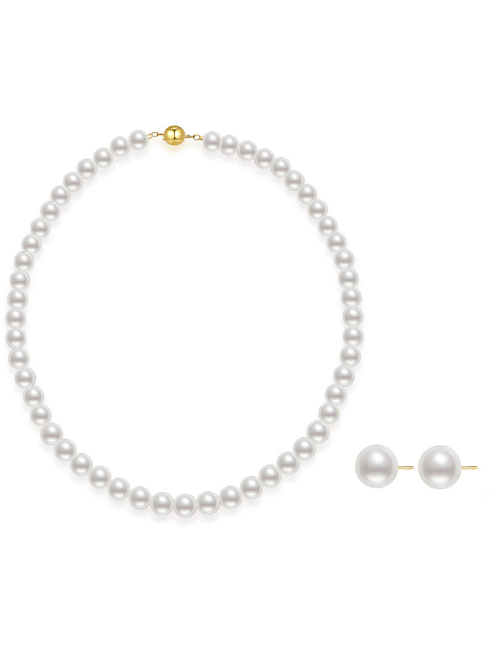 Ensemble de perles Aurora HANADAMA Akoya de qualité supérieure en or 18 carats KS00002