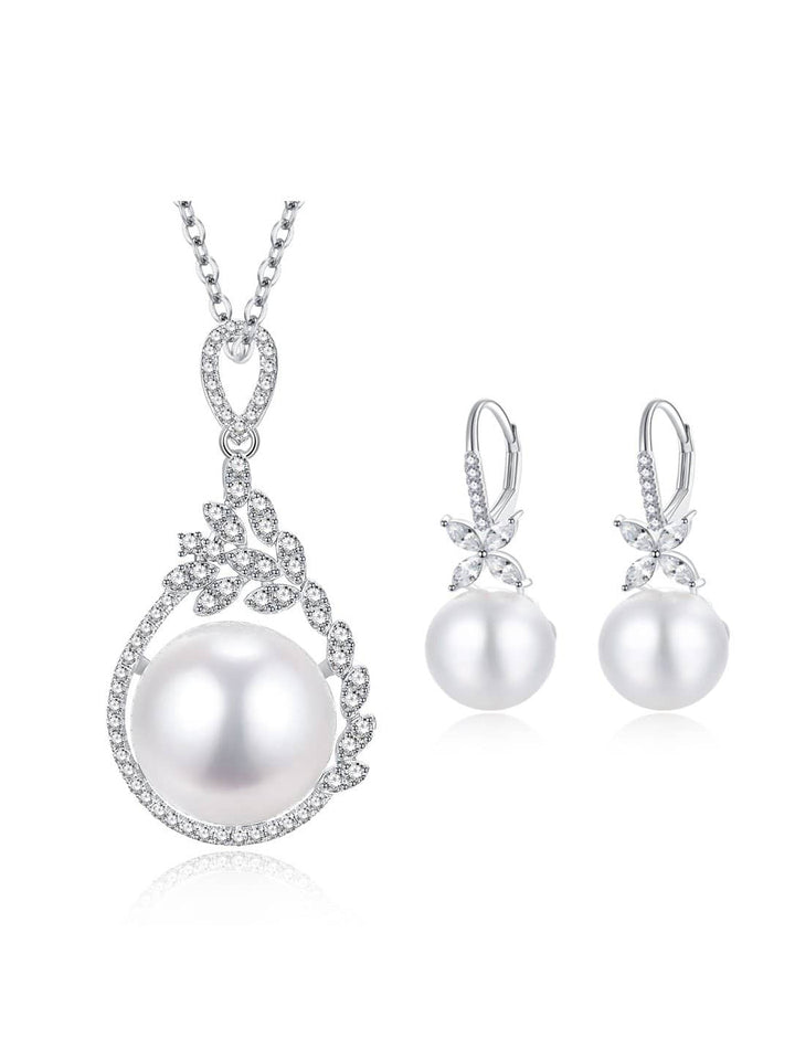 Ensemble de bijoux en or massif Edison Pearl de qualité supérieure 18 carats KS00004
