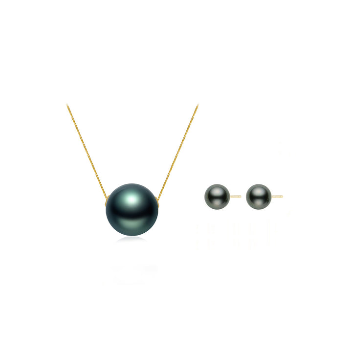 18K Tahitian Pearl Necklace KS00016 - PEARLY LUSTRE