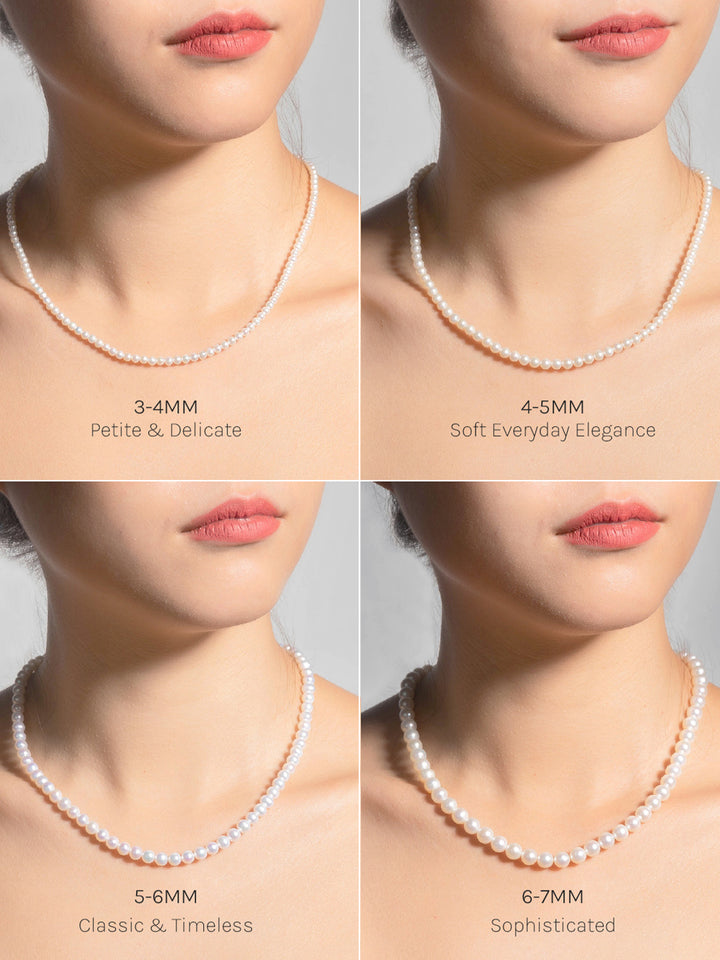 Collana con perle di riso d&