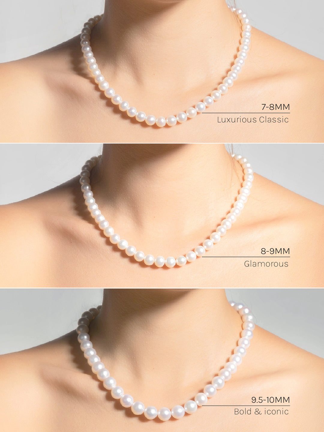 Collana con perle di riso d&