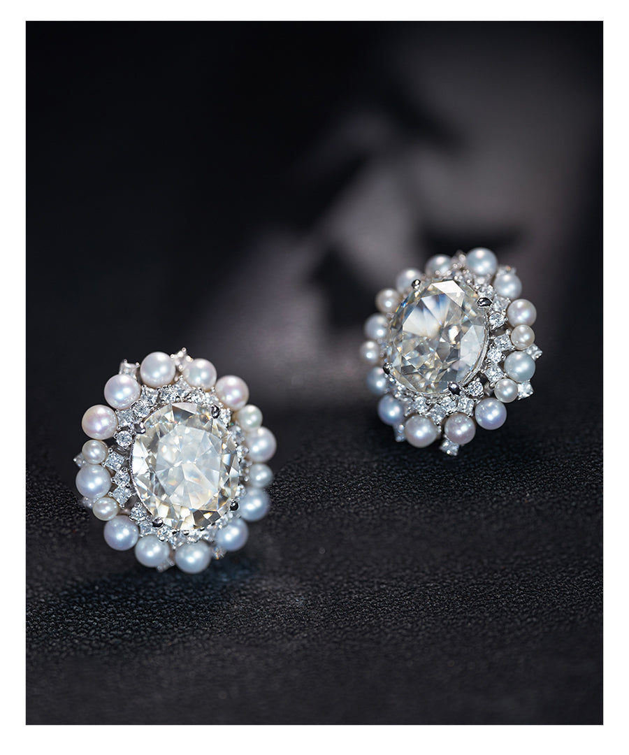Orecchini Donna Con Perle E Cerchio Oro, Eleganti E Moderni, Gioielli Di Tendenza Per Ogni Occasione, Regalo Perfetto