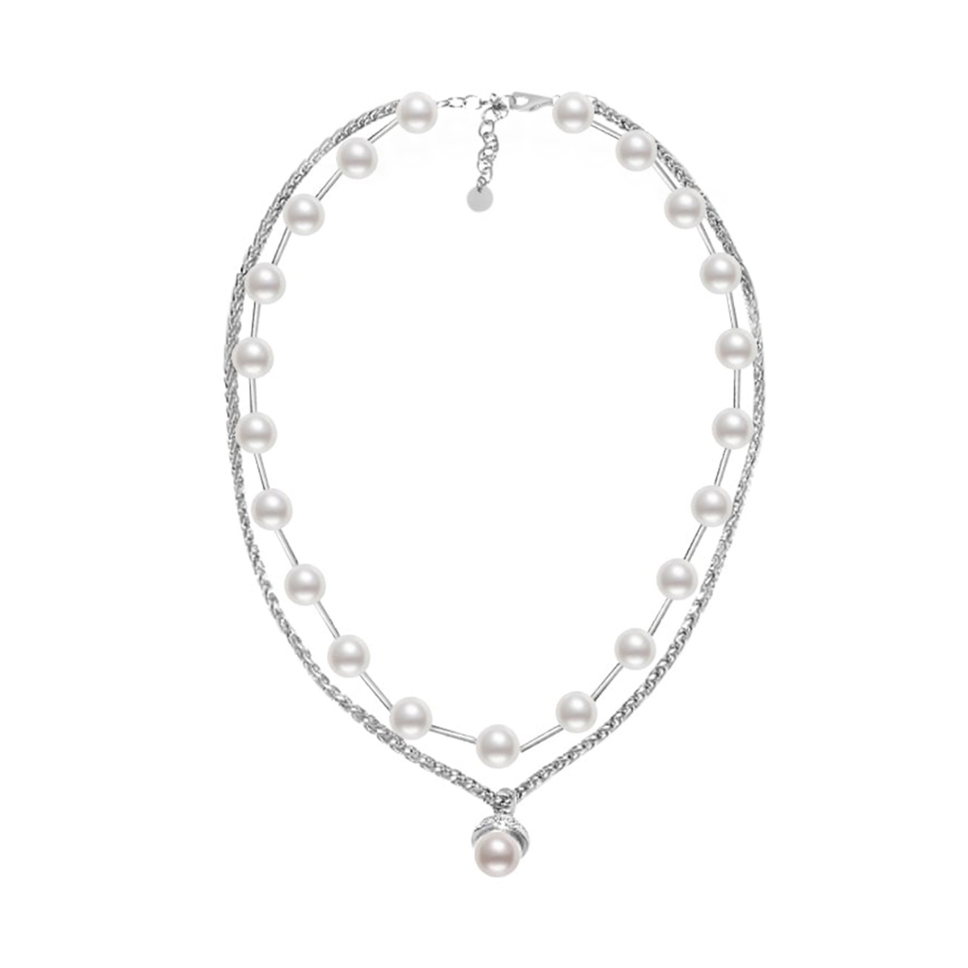 Asian Civilisations Museum Freshwater Pearl Necklace WN00217 | New Yorker Collection - PEARLY LUSTRE