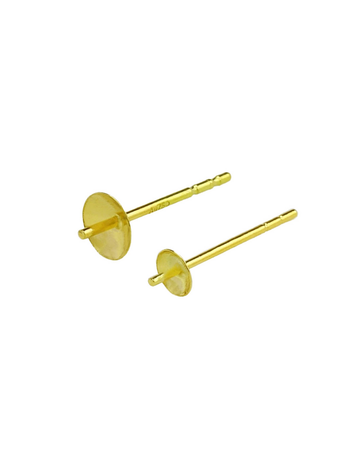 Porta orecchini a bottone in oro 18 carati con lucentezza perlata WA00107