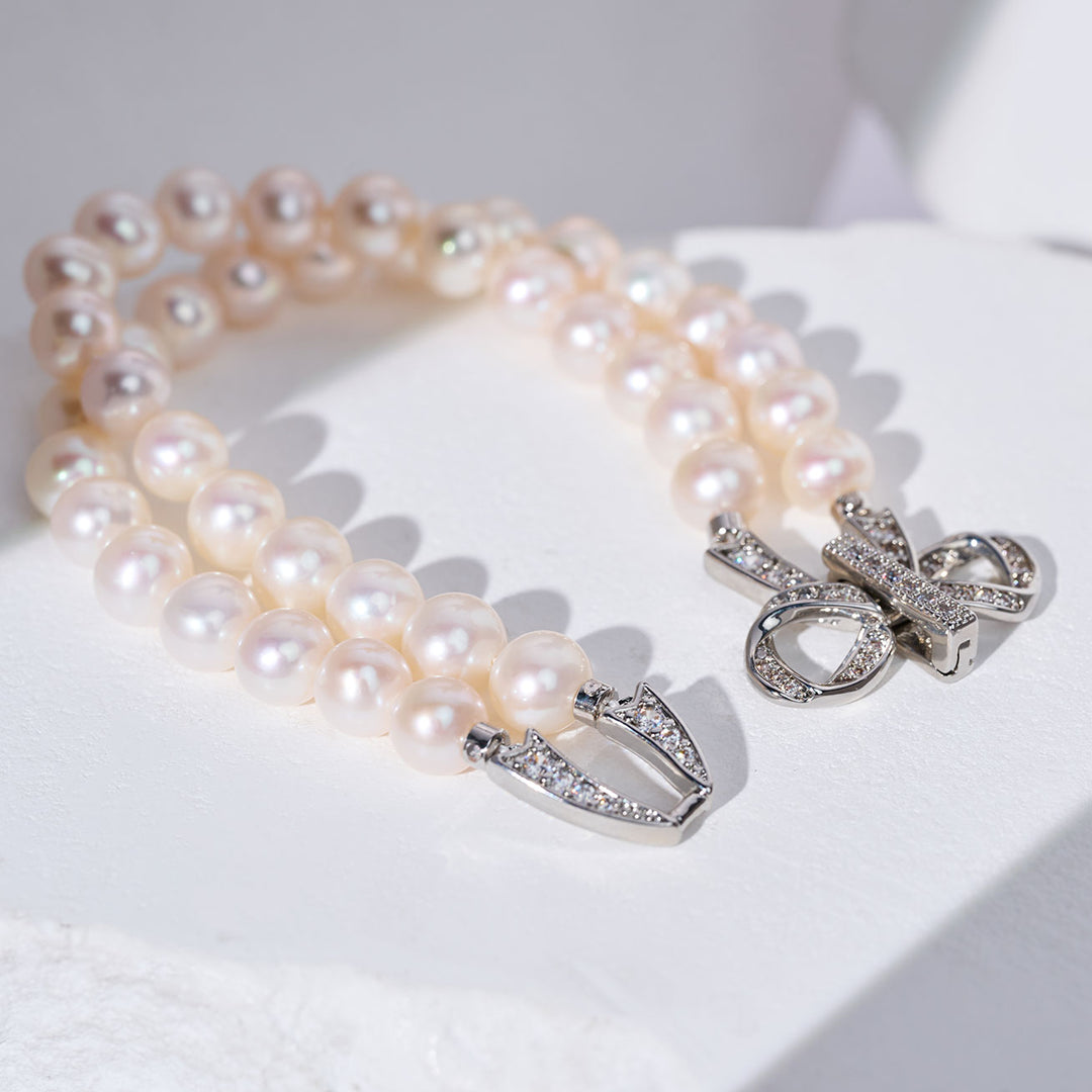 Elegante Bracciale con Perle d'Acqua Dolce WB00006 | RIBBON