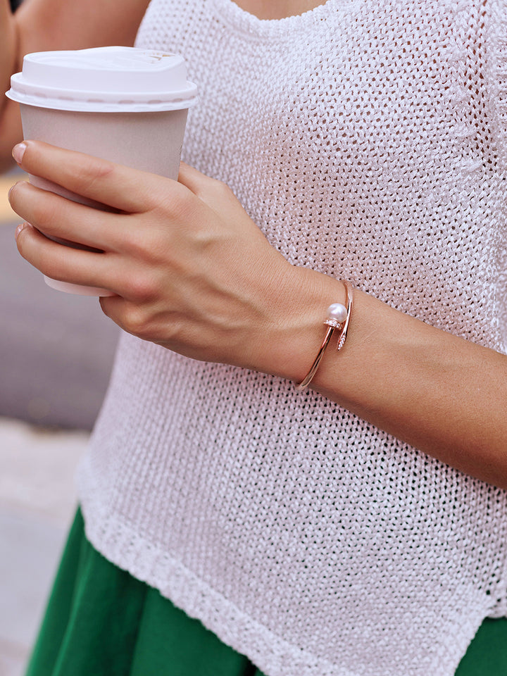 Pulsera de perlas Edison con brillo superior WB00067