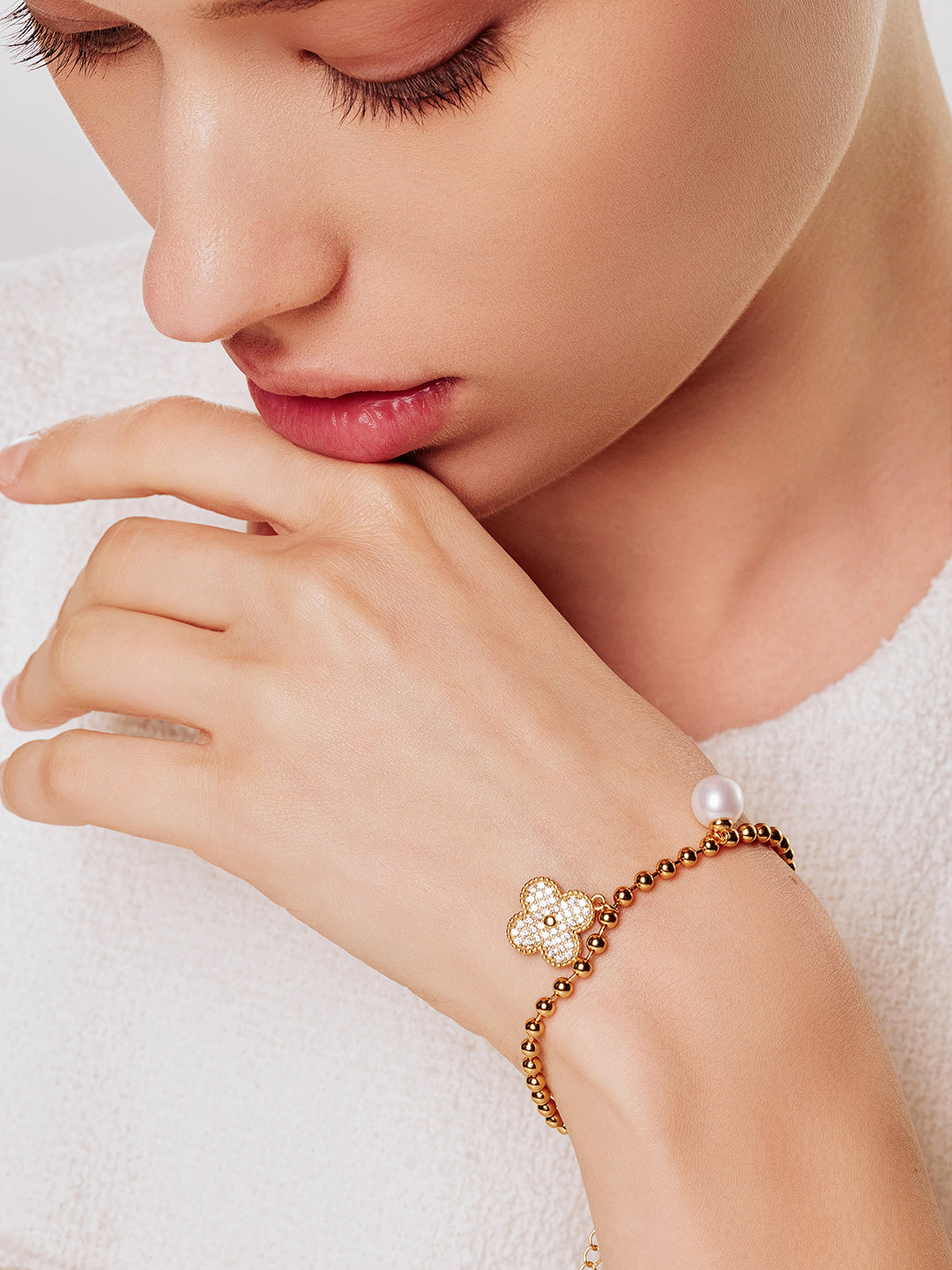 Elegante braccialetto di perle d&