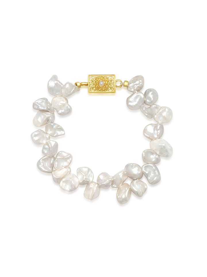 Gelang Mutiara Keshi Putih yang Anggun WB00175