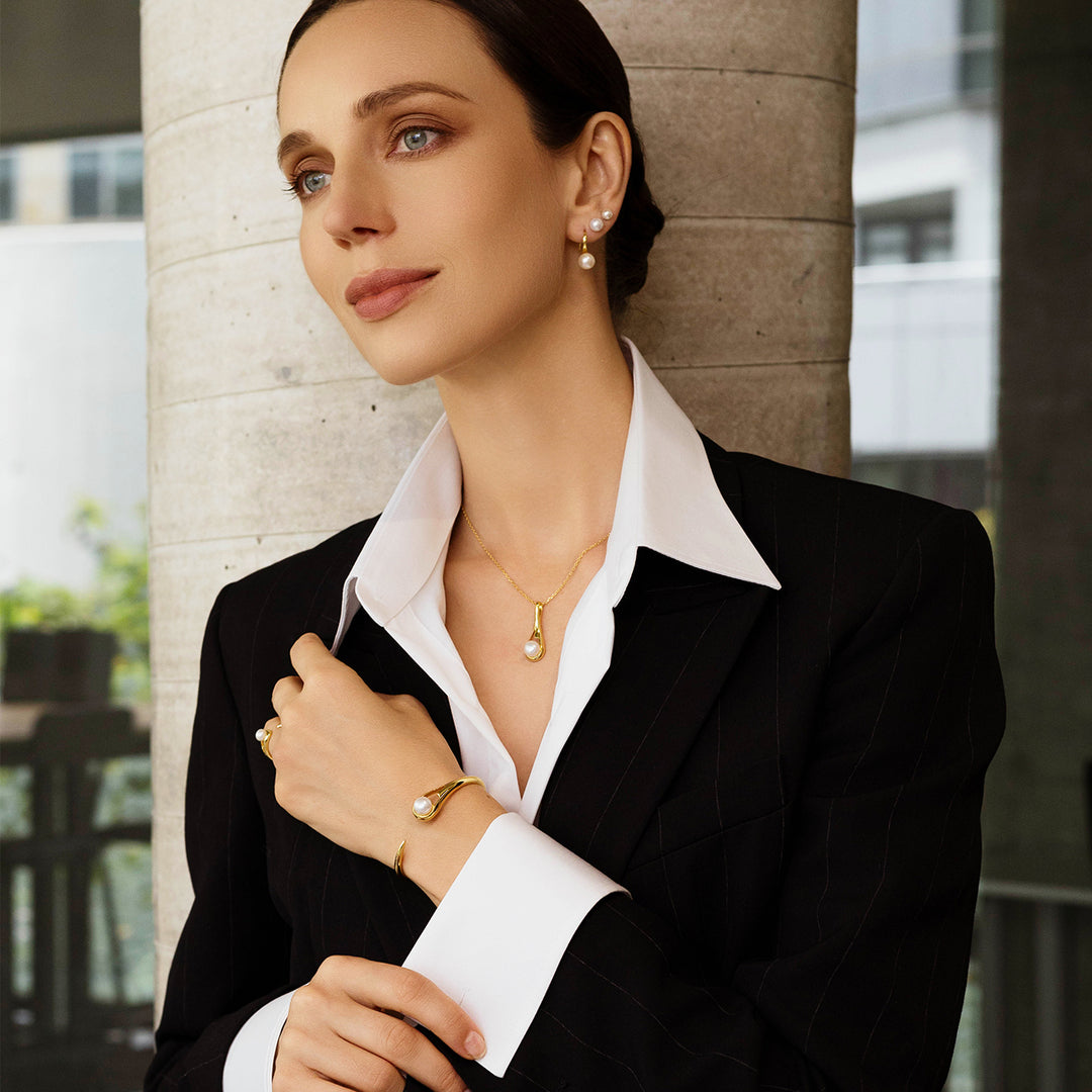 Freshwater Pearl Jewelry Set WS00099 | FLUID - PEARLY LUSTRE