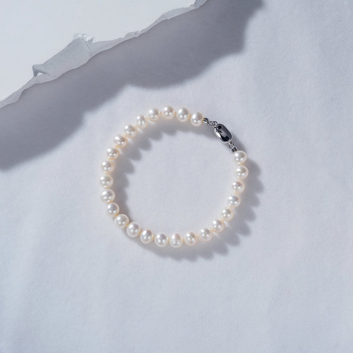 Top Grade White Freshwater Pearl Bracelet WB00240 - PEARLY LUSTRE