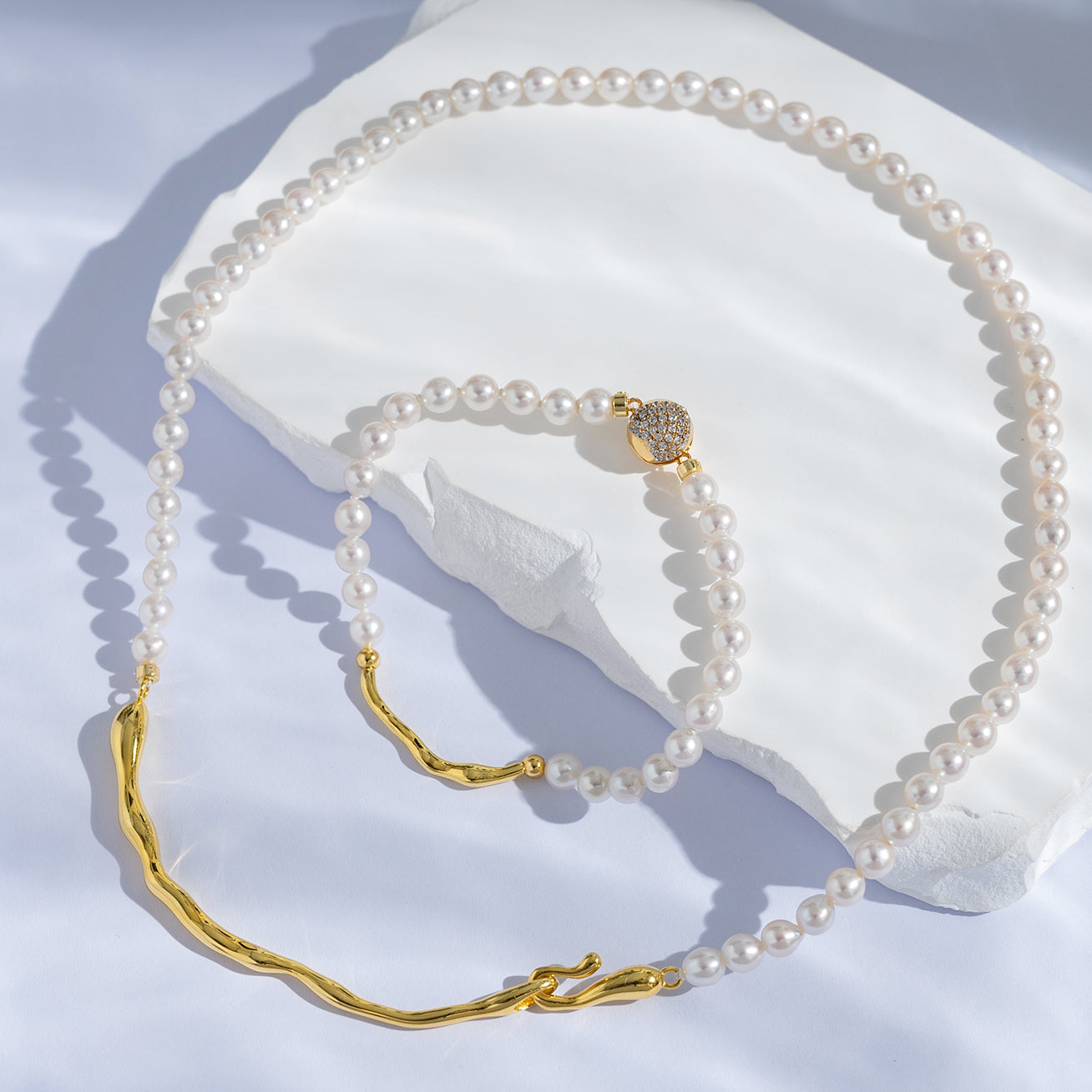 Freshwater Pearl Necklace WN00538 | FLUID - PEARLY LUSTRE