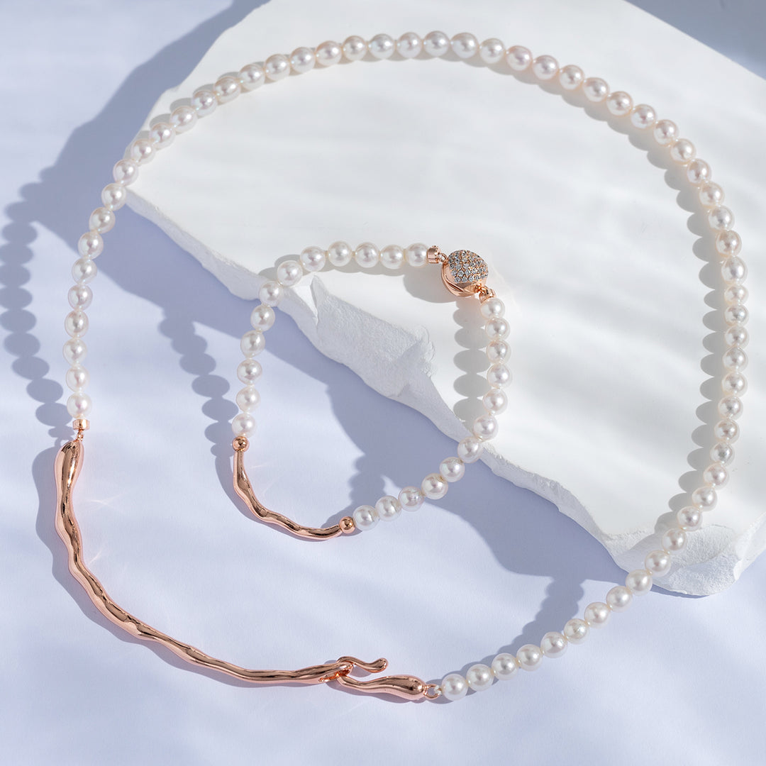 Freshwater Pearl Necklace WN00539 | FLUID - PEARLY LUSTRE