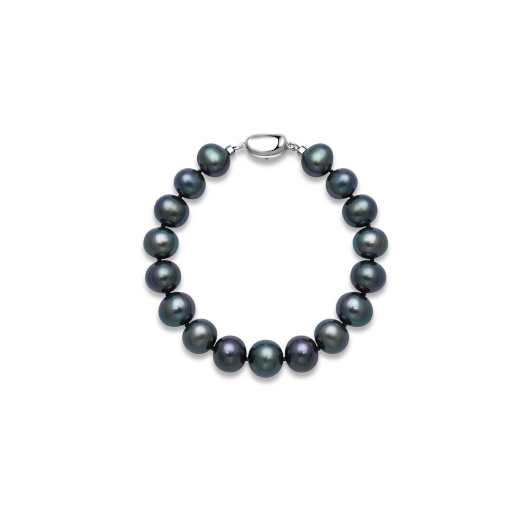 Elegant Freshwater Black Pearl Bracelet WB00195 - PEARLY LUSTRE