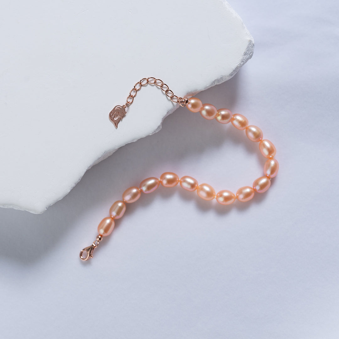 Pink Freshwater Pearl Bracelet WB00196 - PEARLY LUSTRE