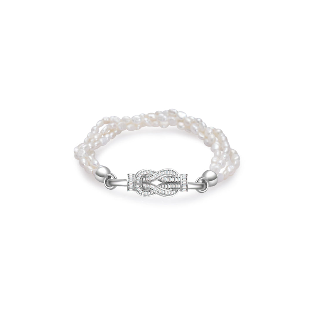 Elegant White Keshi Pearl Bracelet WB00210 - PEARLY LUSTRE