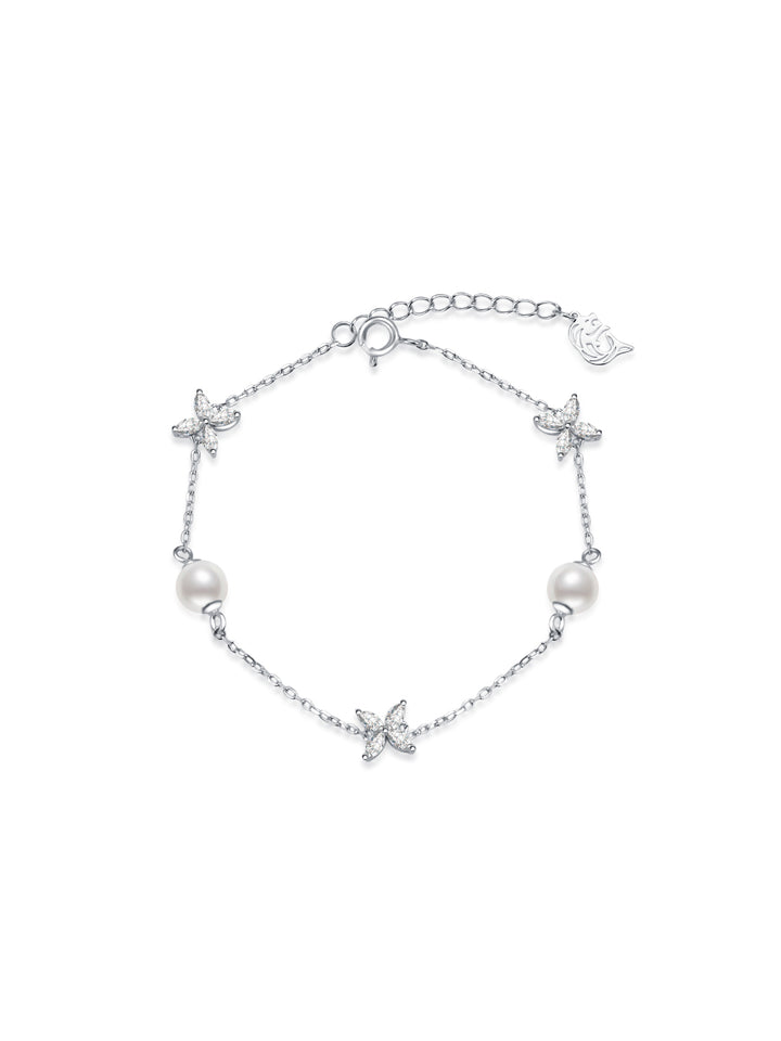 Bracelet de perles d'eau douce de qualité supérieure WB00215| FEUILLES CONTINUES