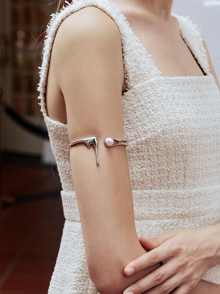 Brazalete de perlas de agua dulce de grado superior WB00220 | LÍQUIDO