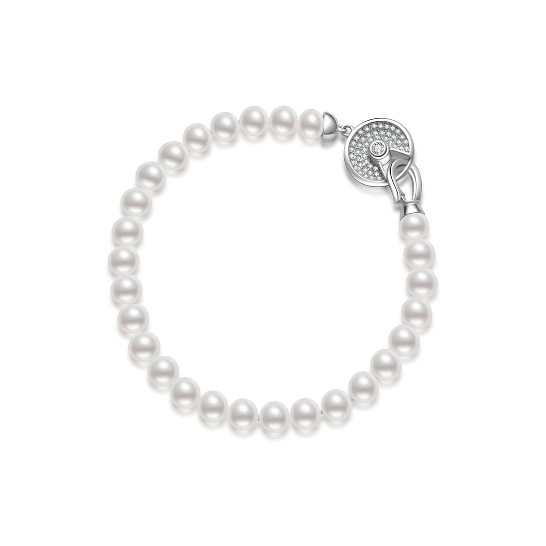 Brilliant Lustre White Freshwater Pearl Bracelet WB00226 - PEARLY LUSTRE