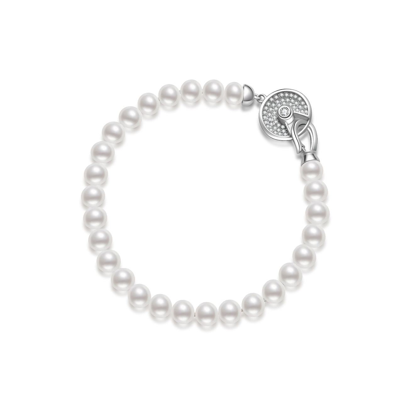 Brilliant Lustre White Freshwater Pearl Bracelet WB00226 - PEARLY LUSTRE
