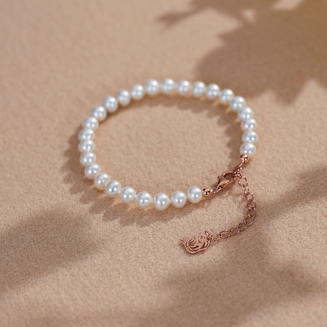 Brilliant Lustre White Freshwater Pearl Bracelet WB00231 - PEARLY LUSTRE