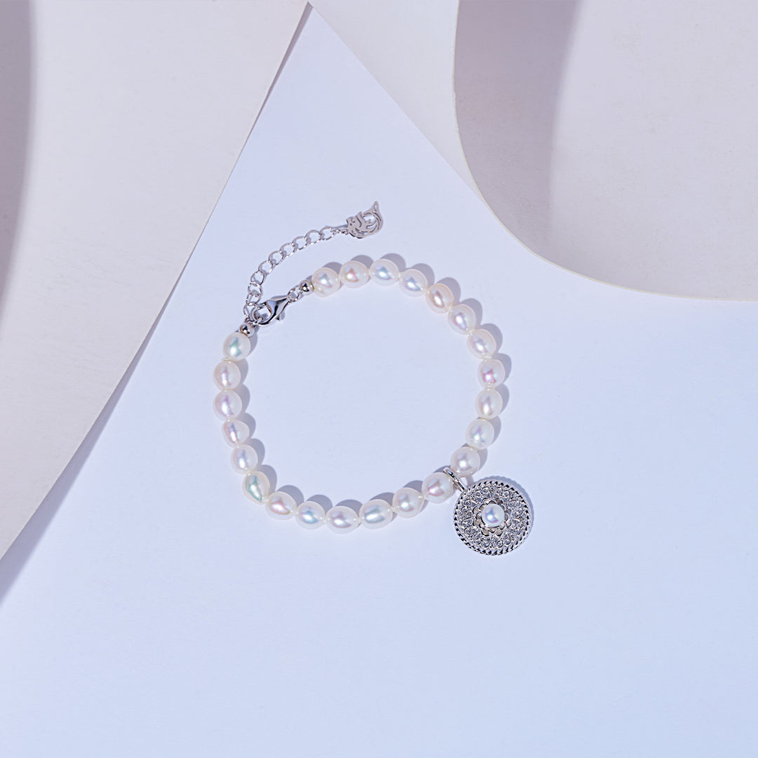 Asian Civilisations Museum Freshwater Pearl Bracelet WB00238 | ACM Collection - PEARLY LUSTRE