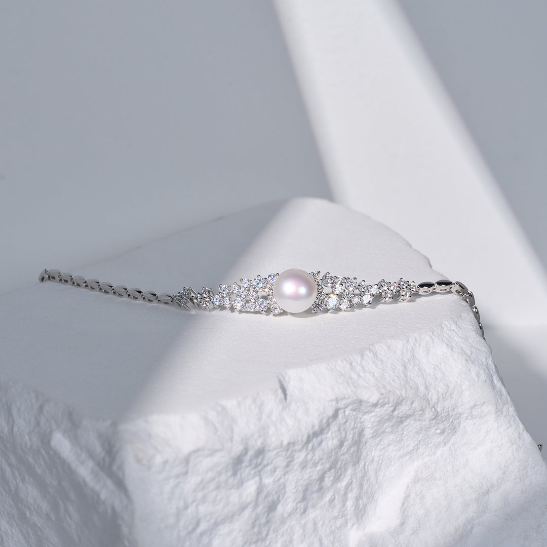 Bracciale con perle d'acqua dolce di prima qualità WB00255 | CELESTE