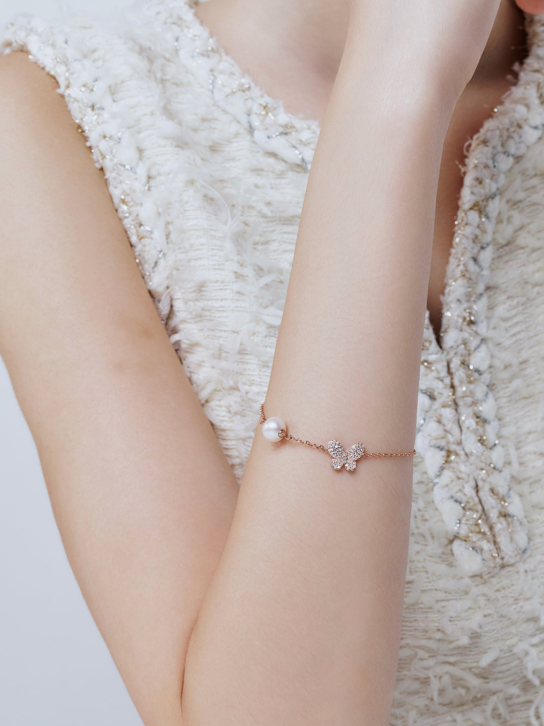 Pulsera de perlas de agua dulce WB00257 | BUTTERFLY