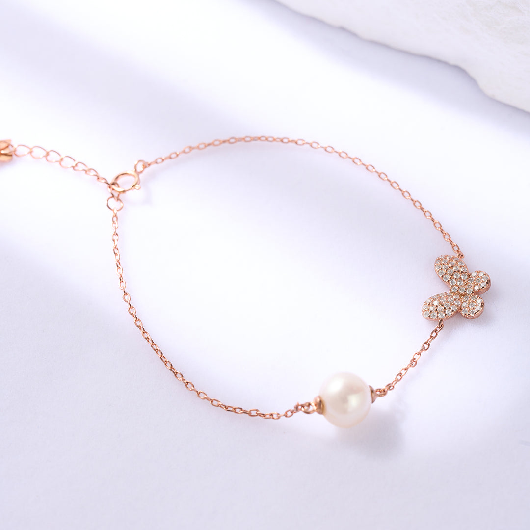 Elegante pulsera de perlas de agua dulce WB00257 | JARDINES