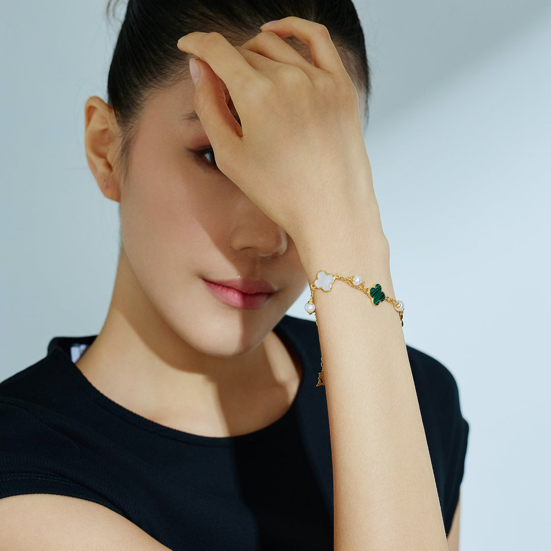 トップグレード淡水パールブレスレット WB00280 | マザーオブパール