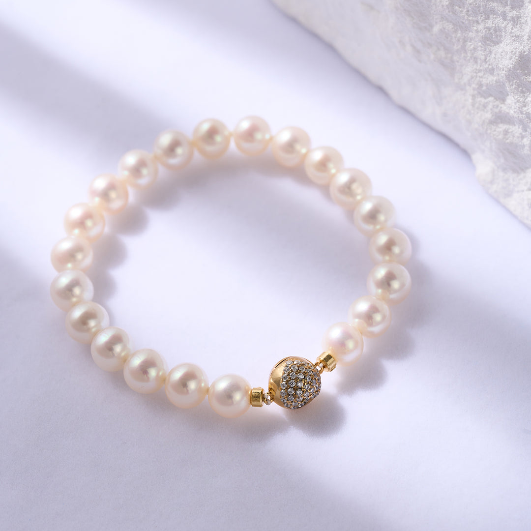 Bracciale con perle d'acqua dolce dalla lucentezza superiore WB00261