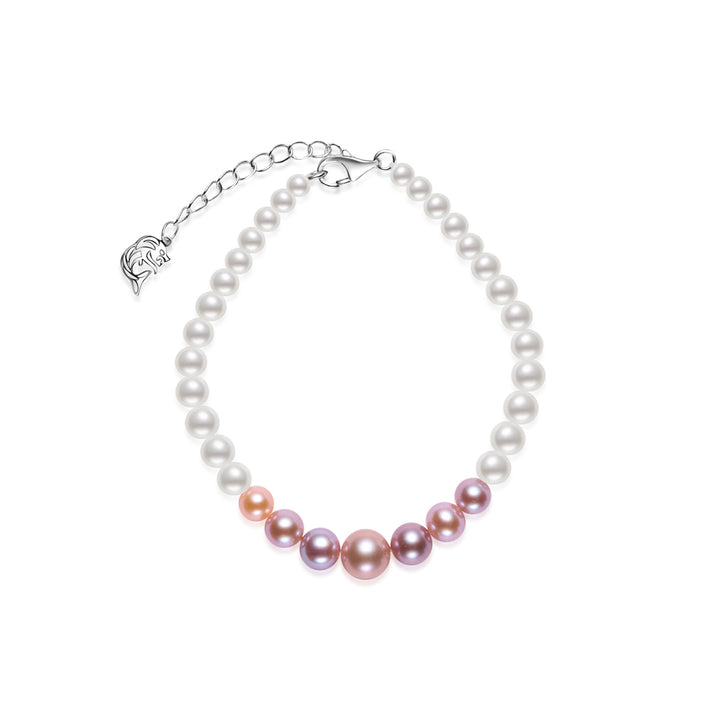 Bracelet en perles d'eau douce multicolores de première qualité WB00270 | HARMONIE