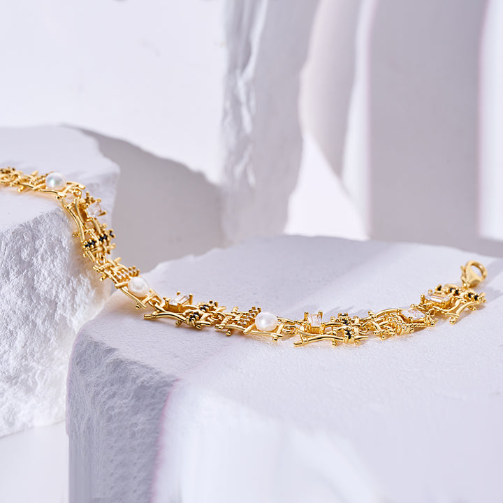 Top Grade Freshwater Pearl Bracelet WB00303 | TWEED - PEARLY LUSTRE