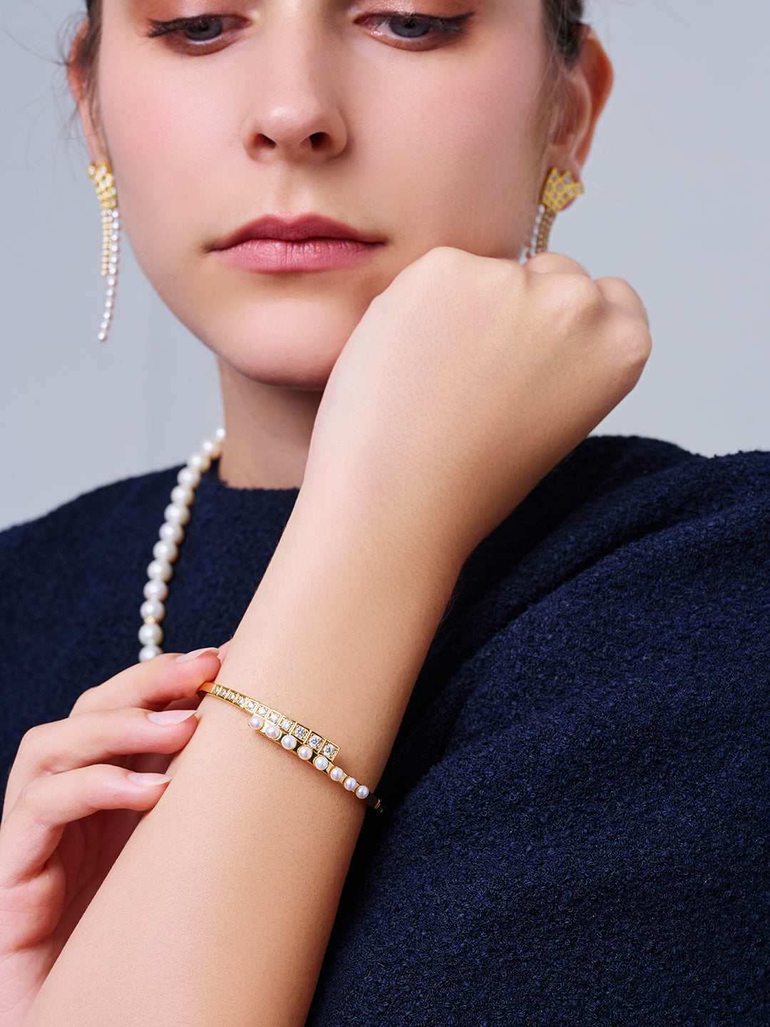 Bracelet en perles d'eau douce de qualité supérieure WB00306 | WATERFALL