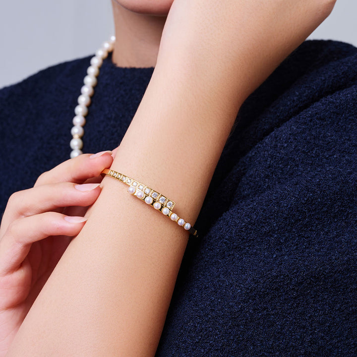 Pulsera de perlas de agua dulce de primera calidad WB00306 | WATERFALL