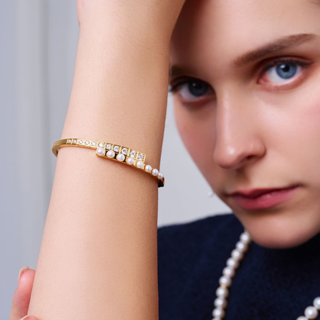 Pulsera de perlas de agua dulce de primera calidad WB00306 | WATERFALL