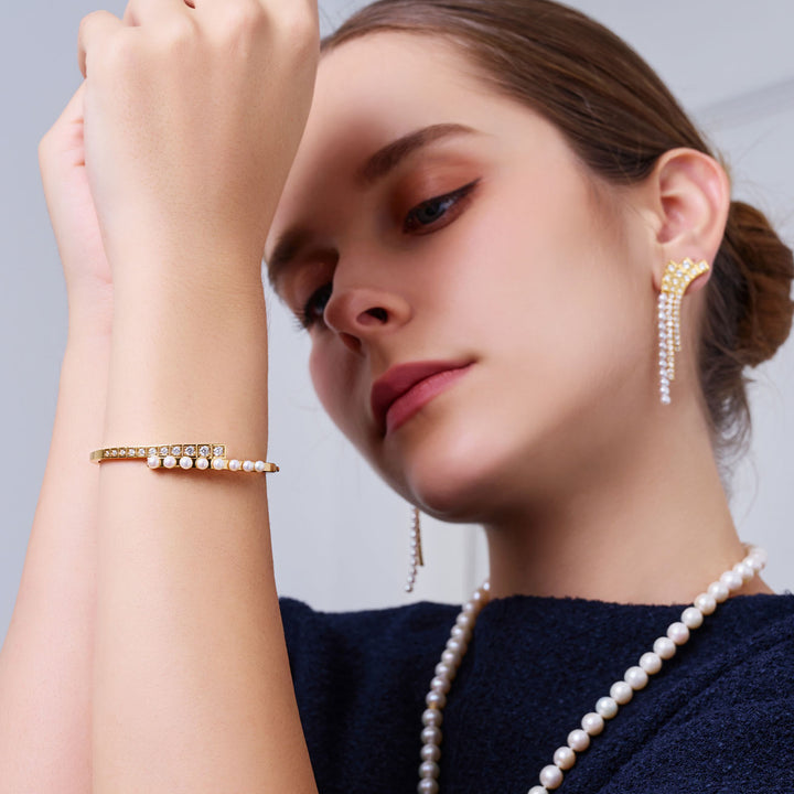 Pulsera de perlas de agua dulce de primera calidad WB00306 | WATERFALL