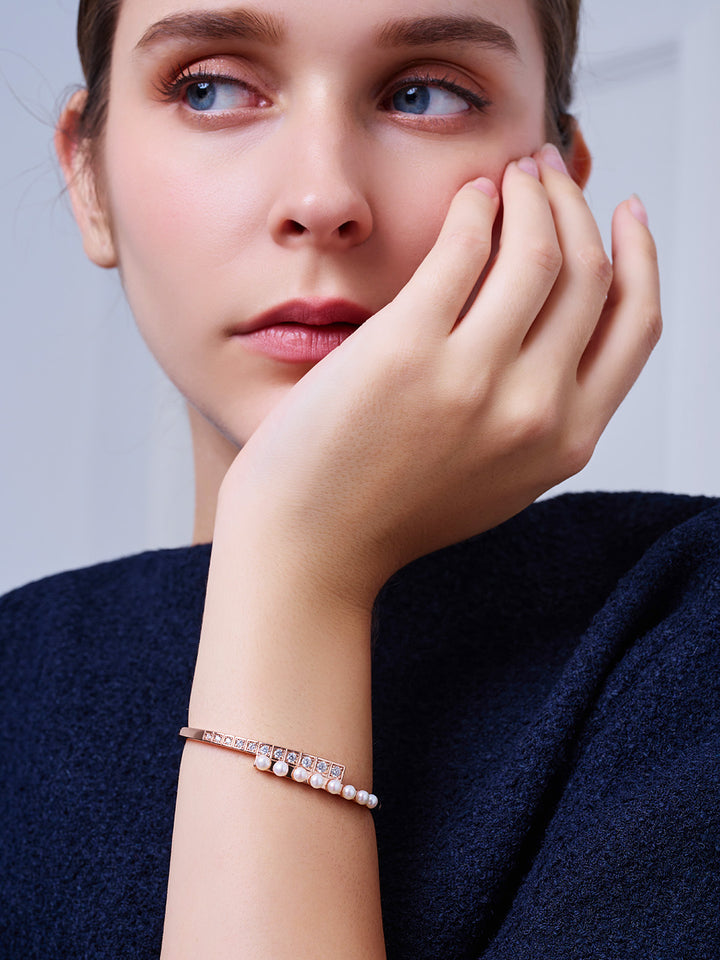 Top-Qualität Süßwasser-Perlenarmband WB00309 | WATERFALL