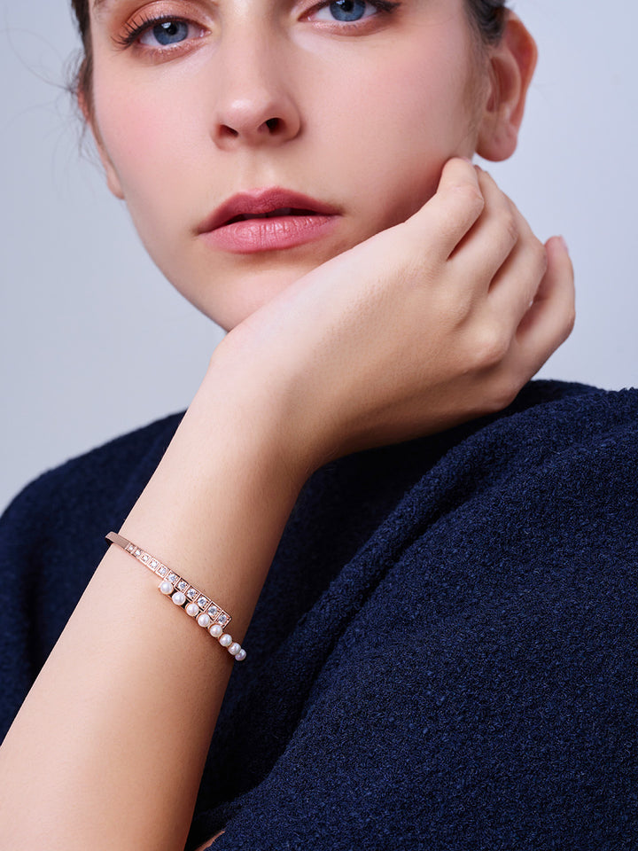 Top-Qualität Süßwasser-Perlenarmband WB00309 | WATERFALL