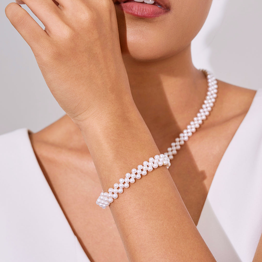 淡水珍珠项链与手链套装 WS00134