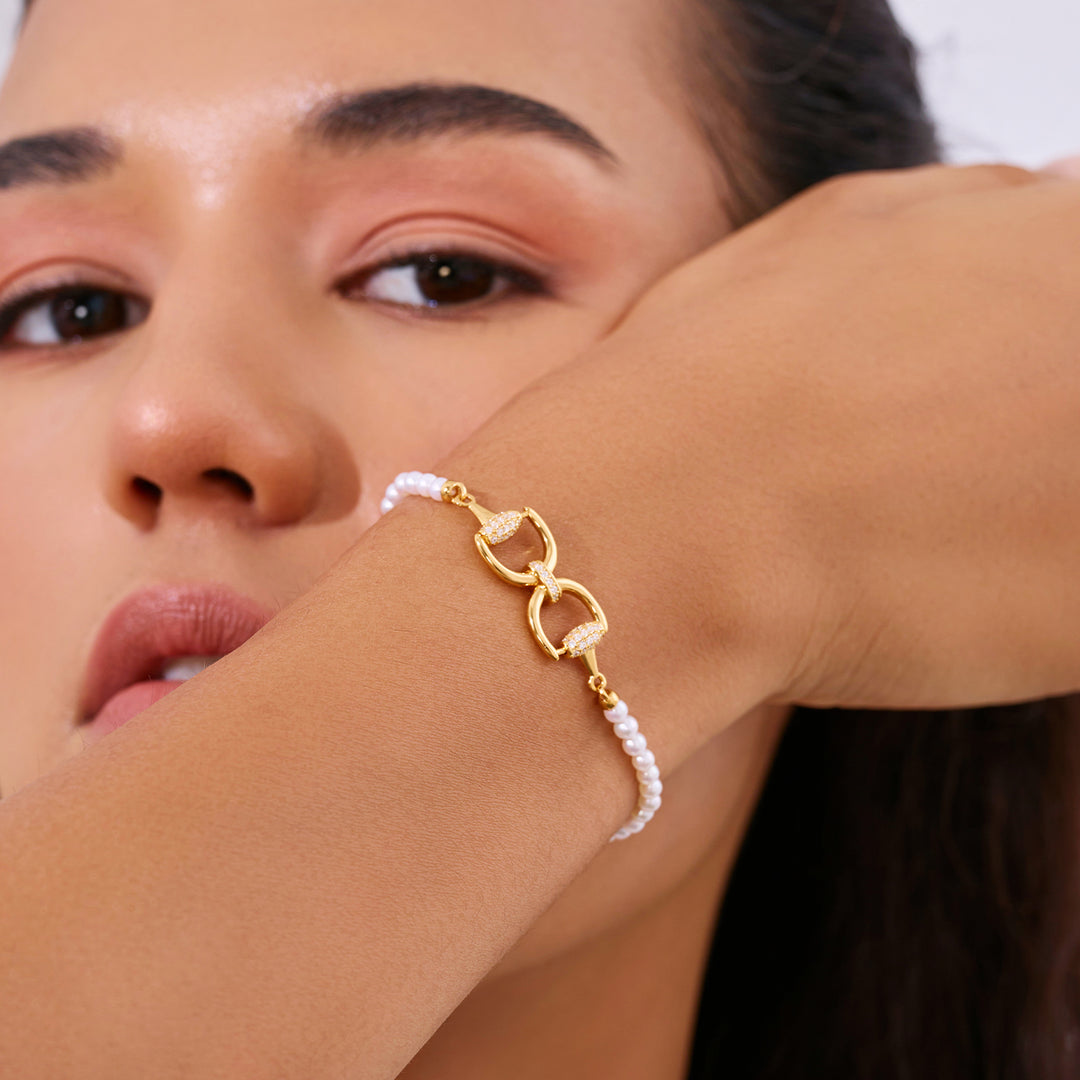 トップ光沢淡水真珠の腕輪 WB00327 | HORSE