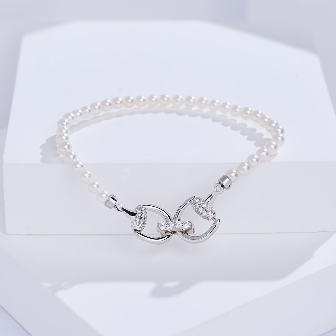 頂級光澤淡水珍珠手鍊 WB00326 | HORSE