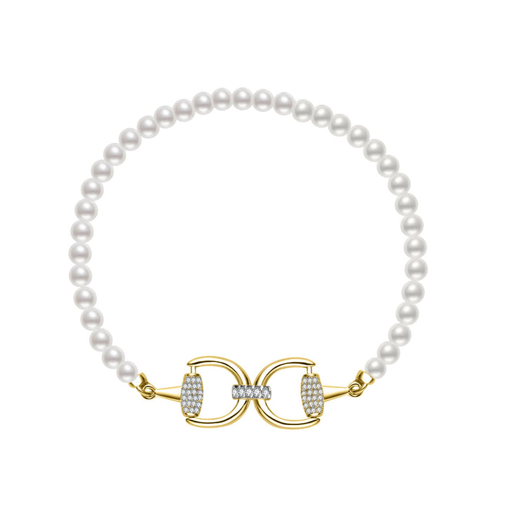 Pulsera de perlas de agua dulce Lustre superior WB00327 | HORSE