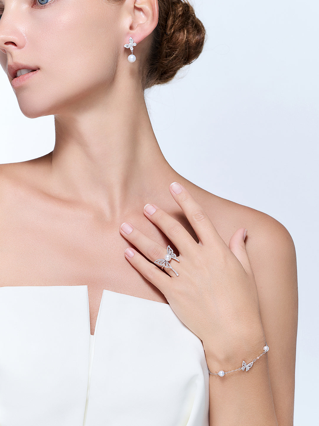 Cincin Mutiara Air Tawar Gred Teratas WR00439 | BUTTERFLY