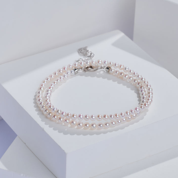 Bracelet à deux rangs de perles d&