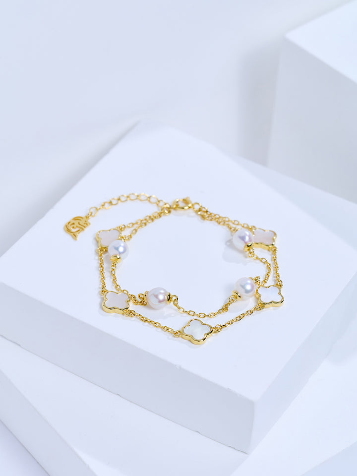 Gelang Mutiara Air Tawar Elegan WB00354 | INDAH MOTHER OF PEARL