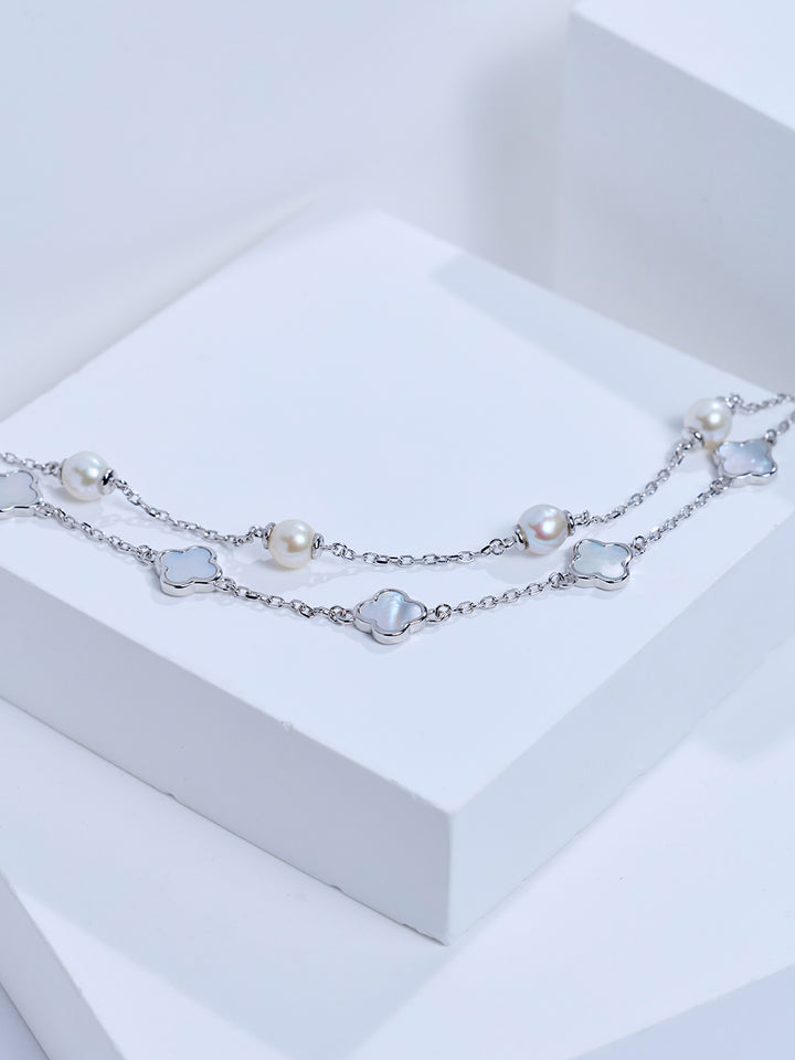 Elegant Freshwater Pearl Bracelet WB00355 | MOTHER OF PEARL