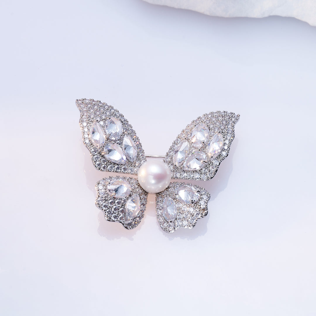 Elegante spilla di perle barocche WC00051 | GIARDINI